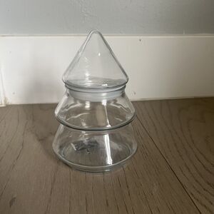 Anchor Hocking Glass Christmas Tree Shaped Jar Container Canister 9.5 inch NEW